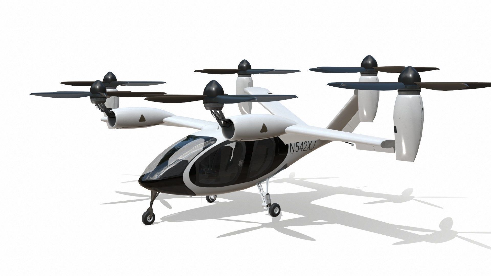 Joby S4 EVTOL Low-poly 3D model_5