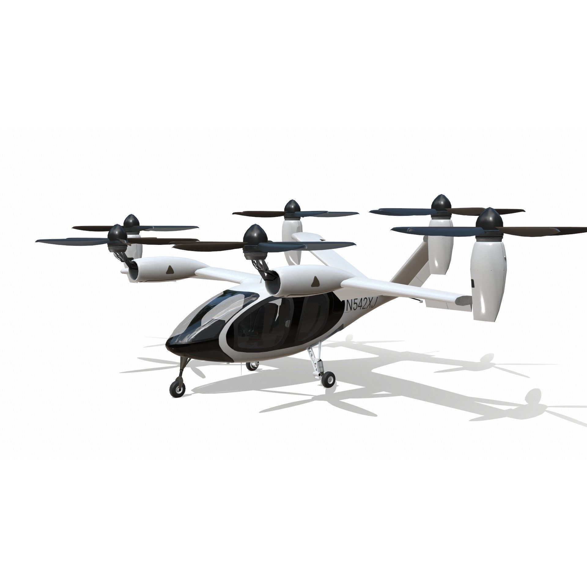 Joby S4 EVTOL Low-poly 3D model_1