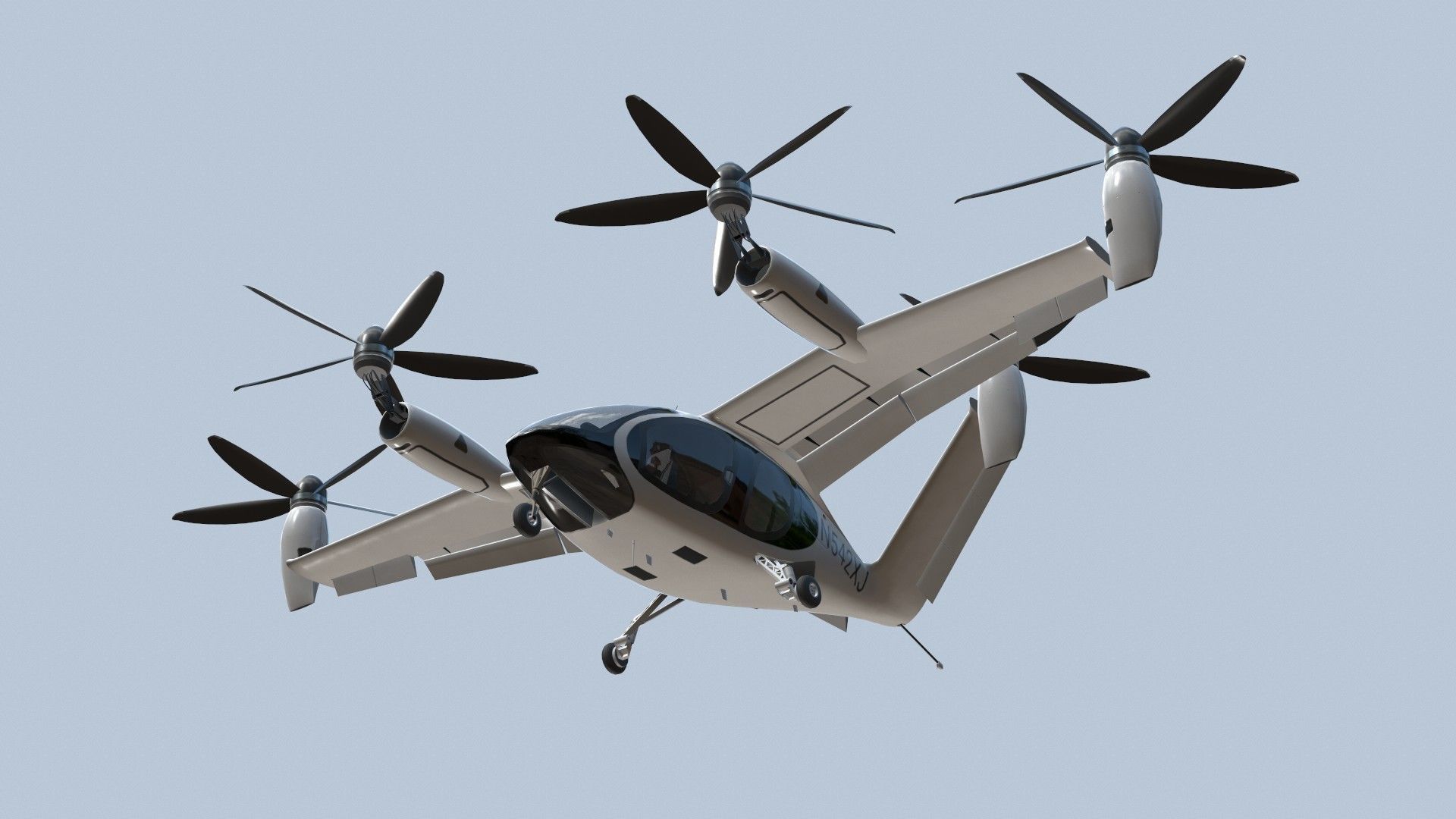 Joby S4 EVTOL Low-poly 3D model_8