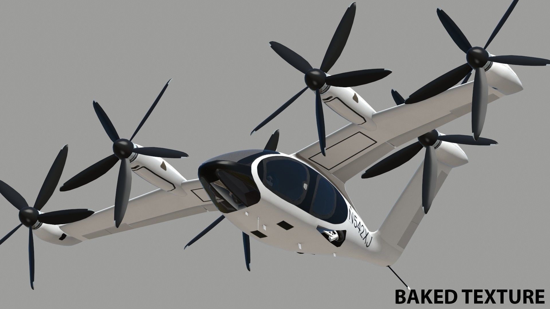 Joby S4 EVTOL Low-poly 3D model_14