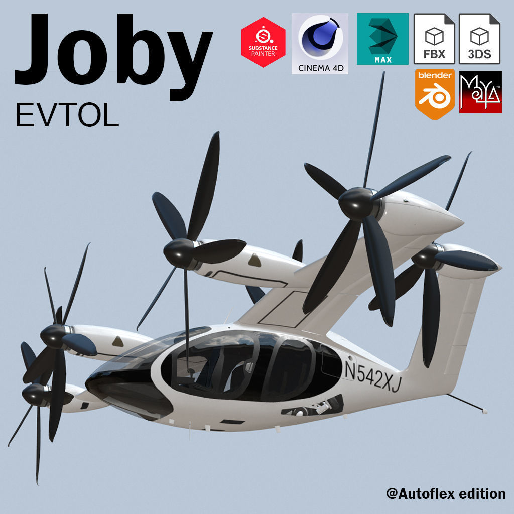 Joby S4 EVTOL Low-poly 3D model_0