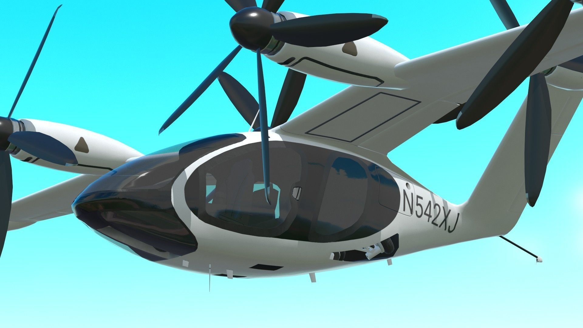 Joby S4 EVTOL Low-poly 3D model_15