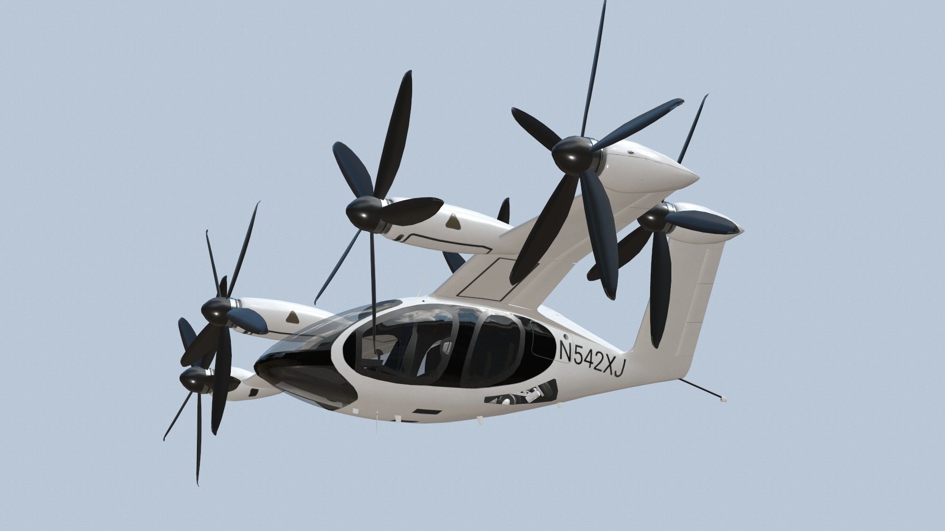 Joby S4 EVTOL Low-poly 3D model_3