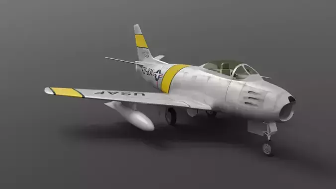 F-86A Sabre subsonic fighter 3D model