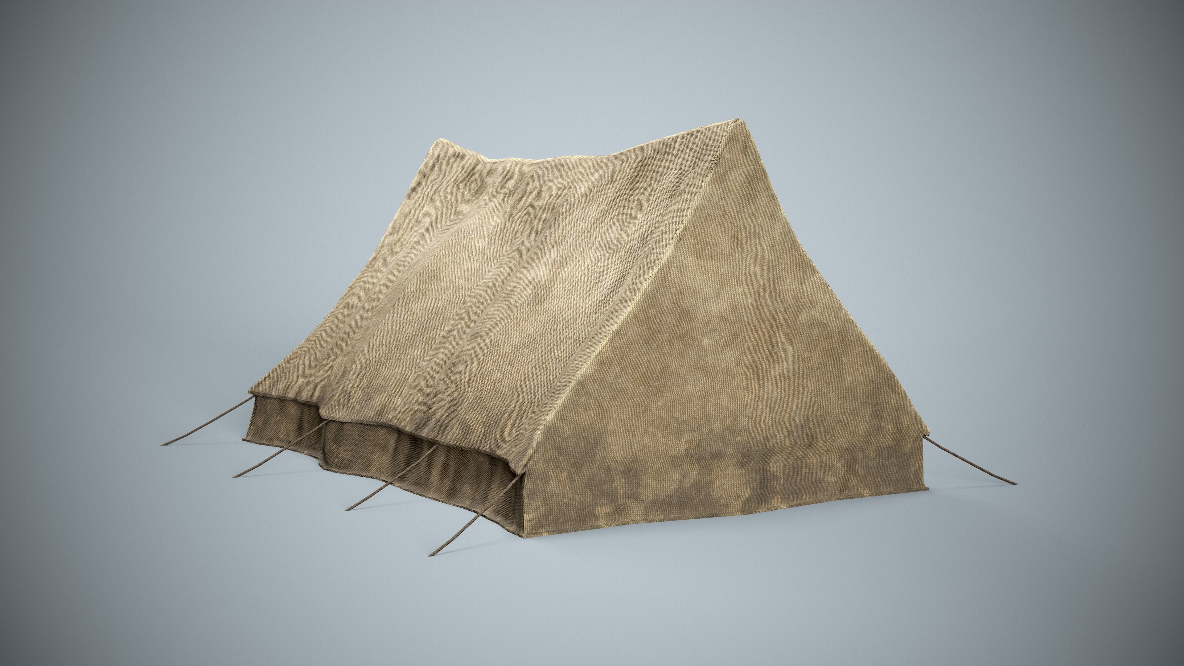 Medieval Camping Tent Low-poly 3D model_2