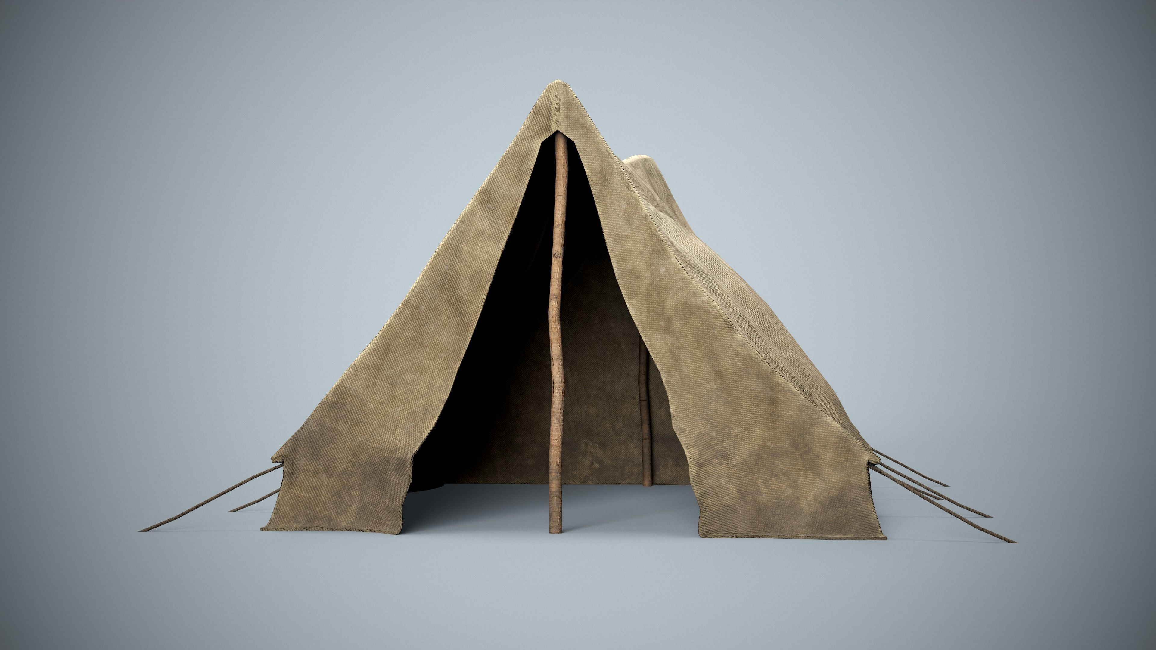 Medieval Camping Tent Low-poly 3D model_4