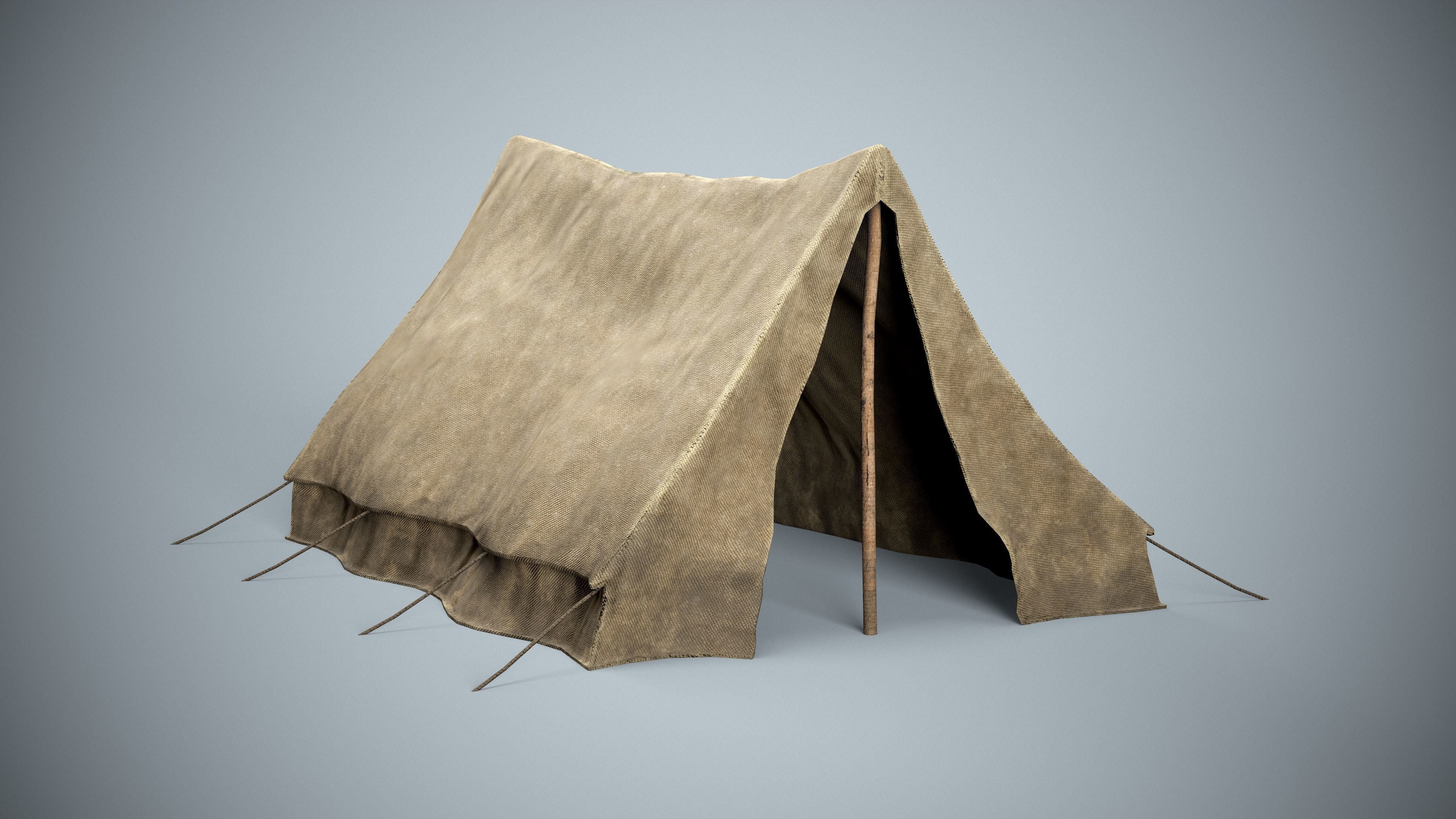 Medieval Camping Tent Low-poly 3D model_1