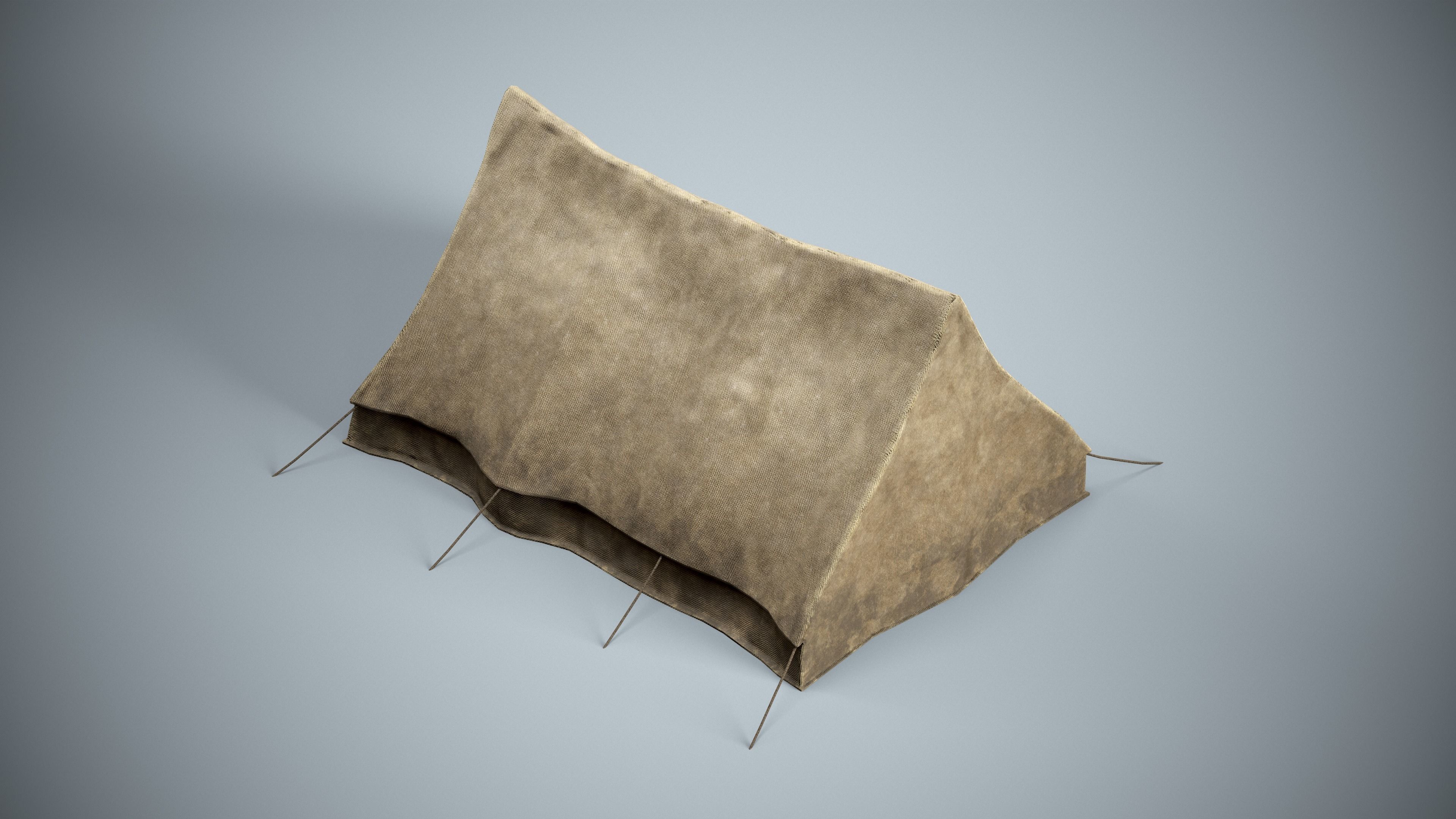 Medieval Camping Tent Low-poly 3D model_7