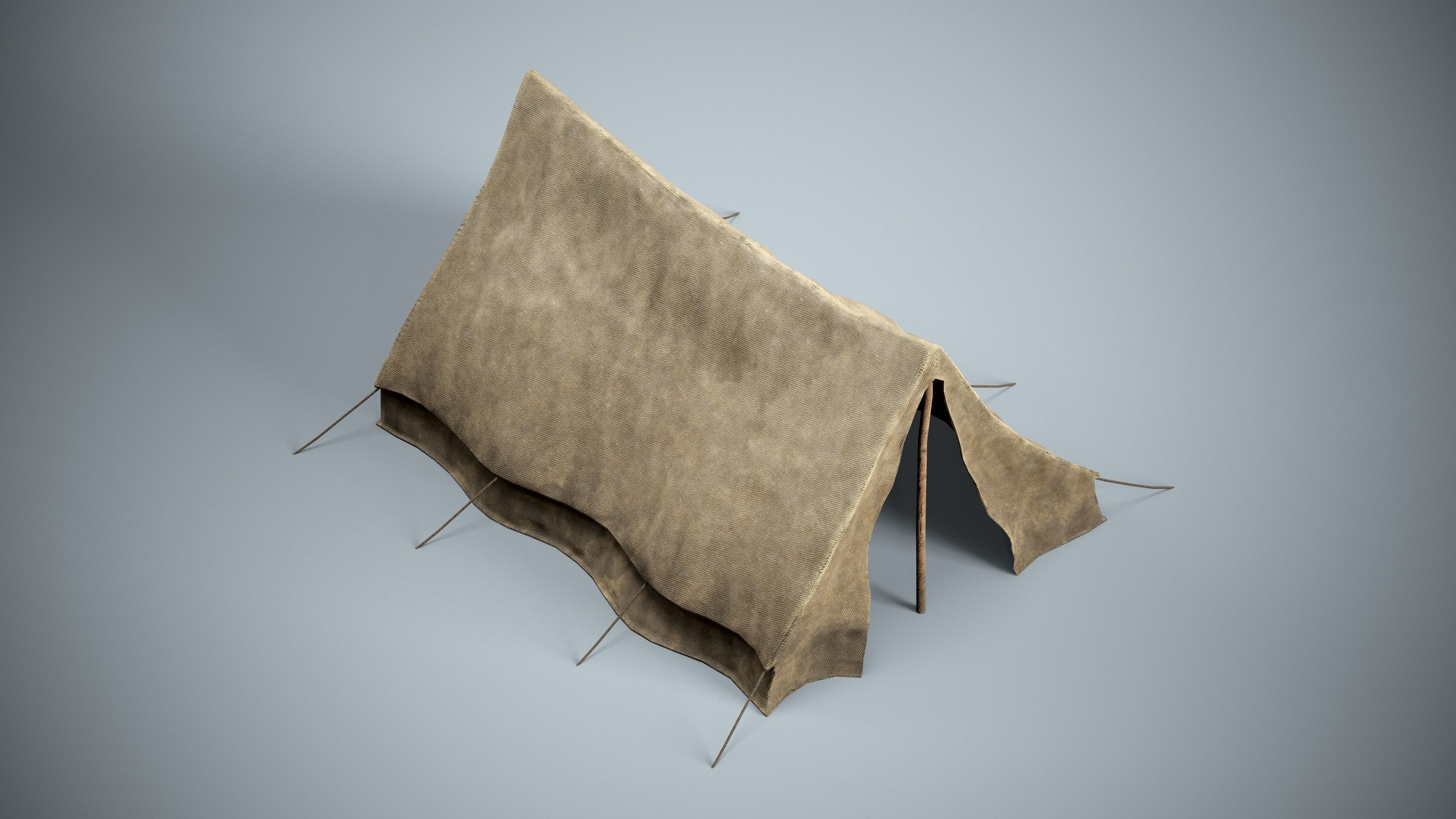 Medieval Camping Tent Low-poly 3D model_6