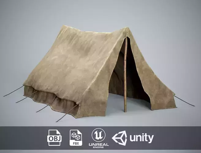 Medieval Camping Tent Low-poly 3D model