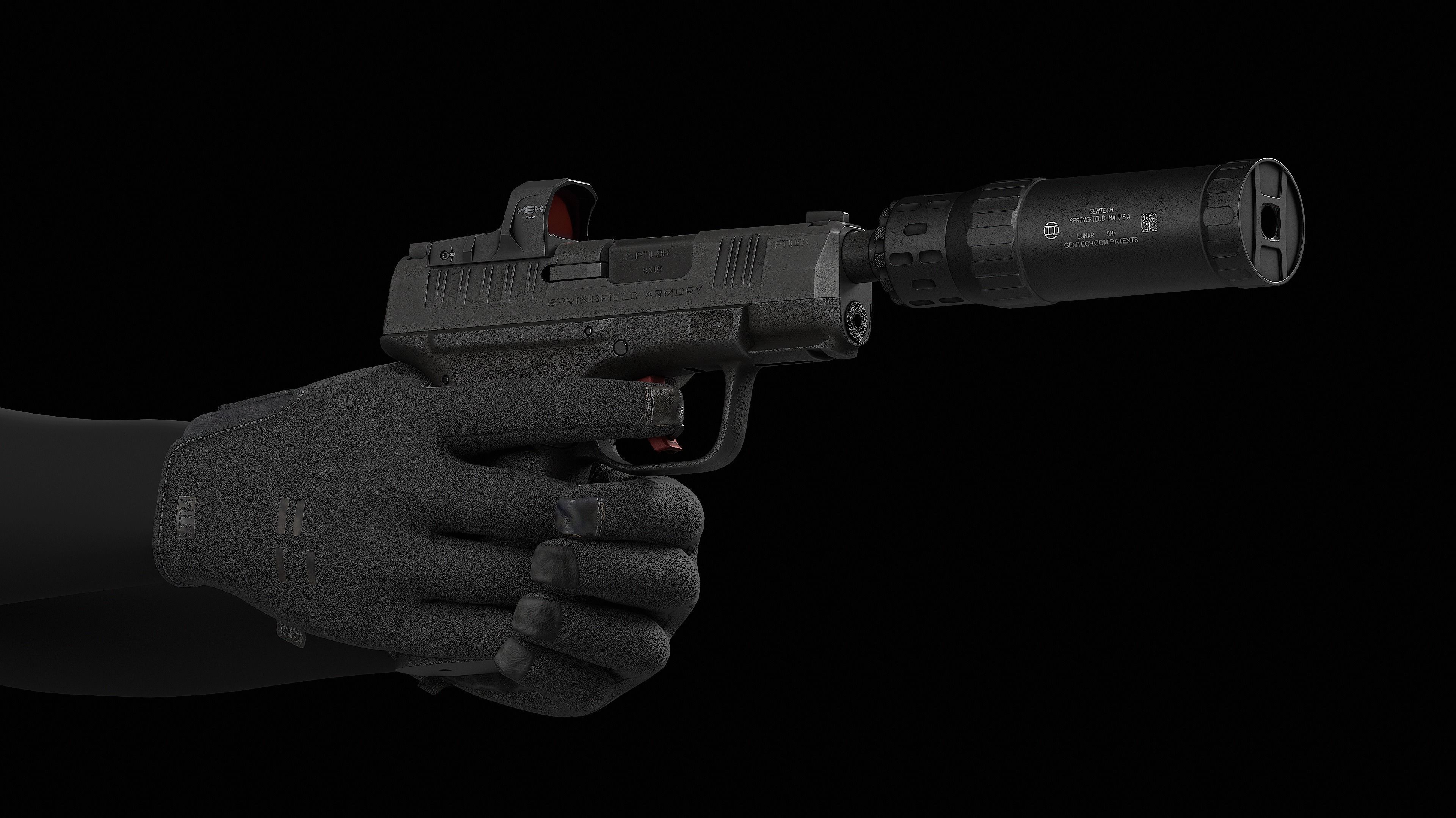Springfield Armory Hellcat V1 Low-poly 3D model_7