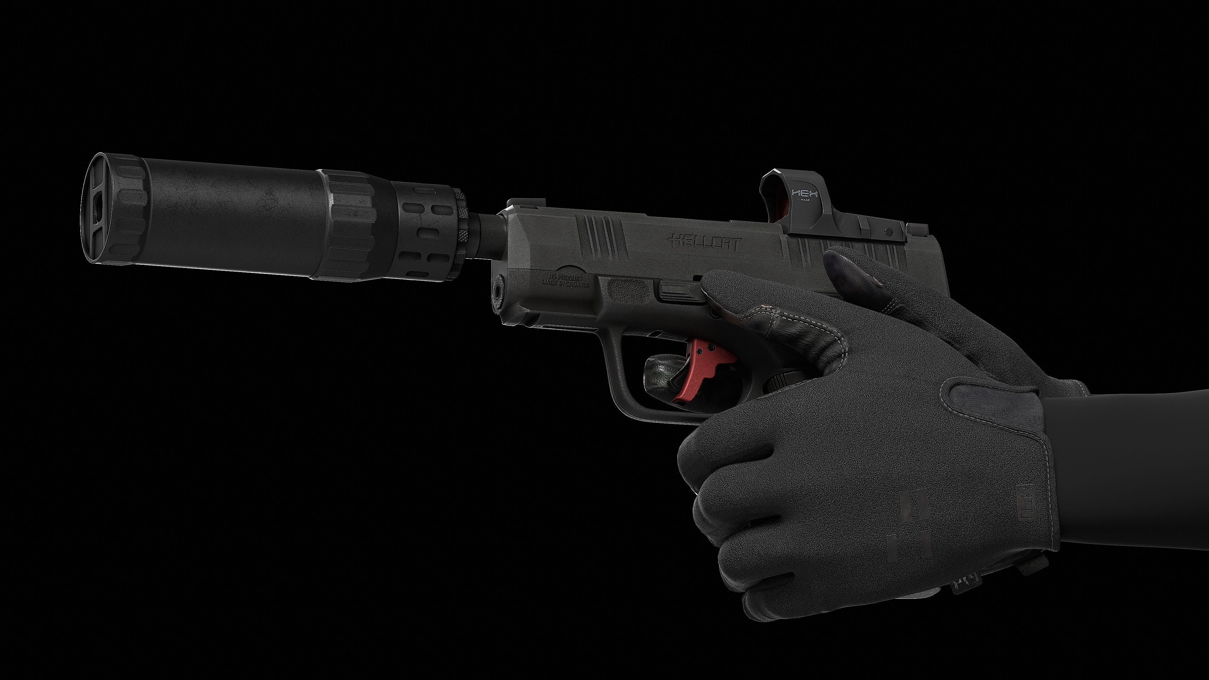 Springfield Armory Hellcat V1 Low-poly 3D model_10