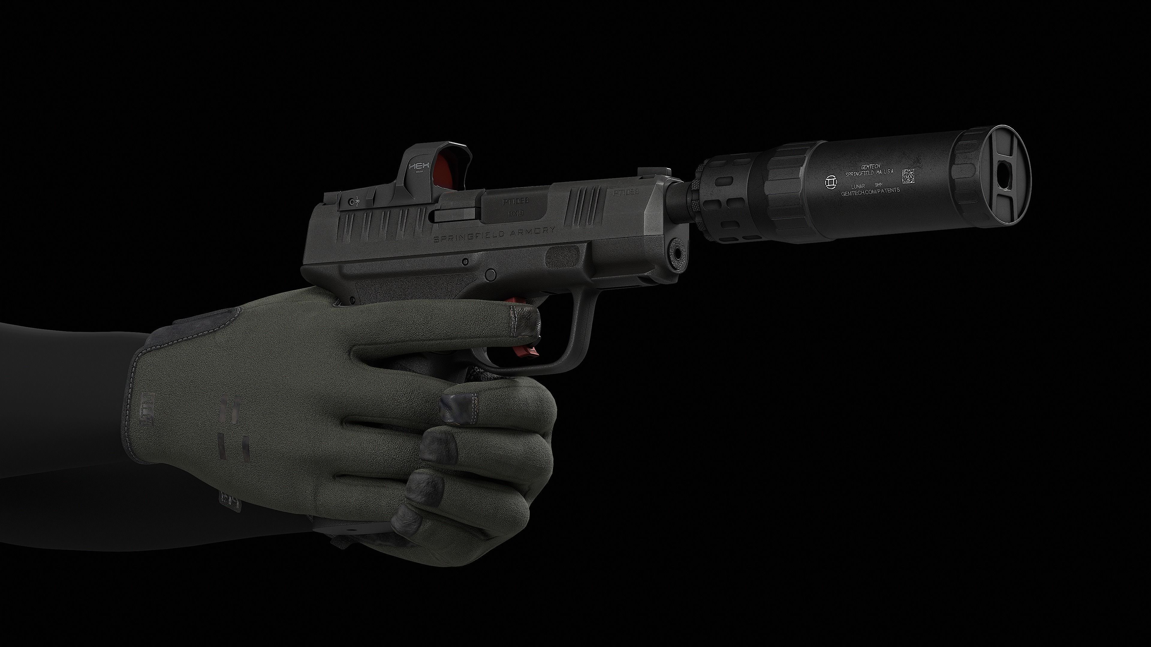 Springfield Armory Hellcat V1 Low-poly 3D model_11