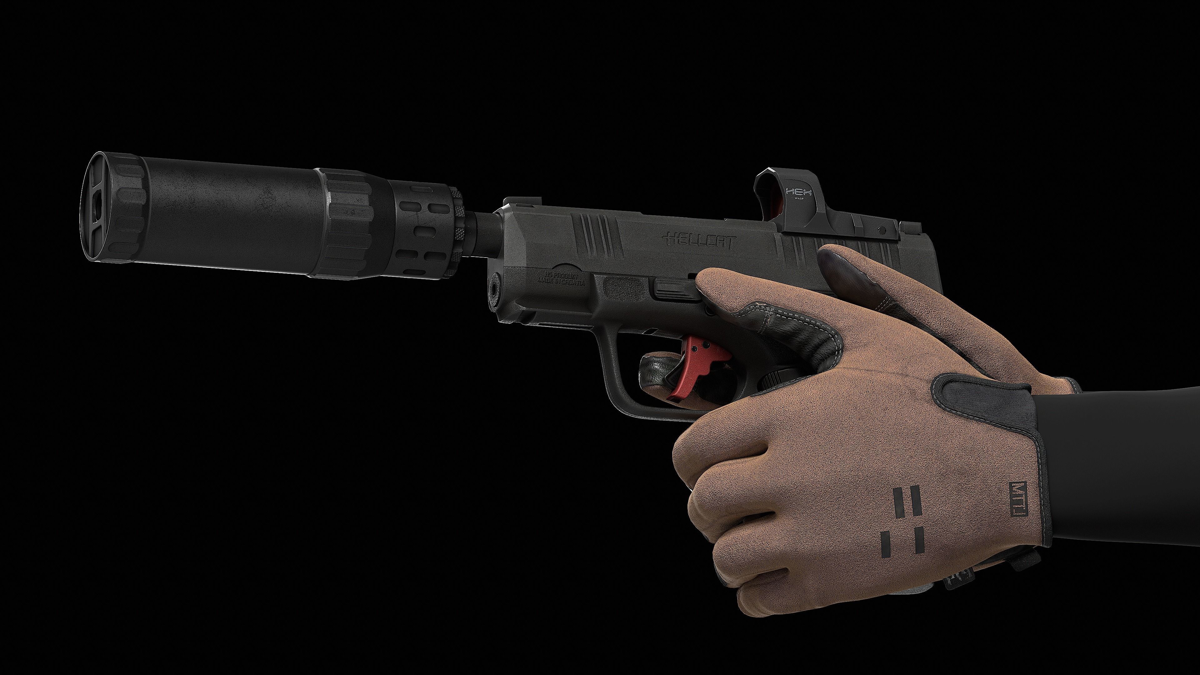 Springfield Armory Hellcat V1 Low-poly 3D model_9