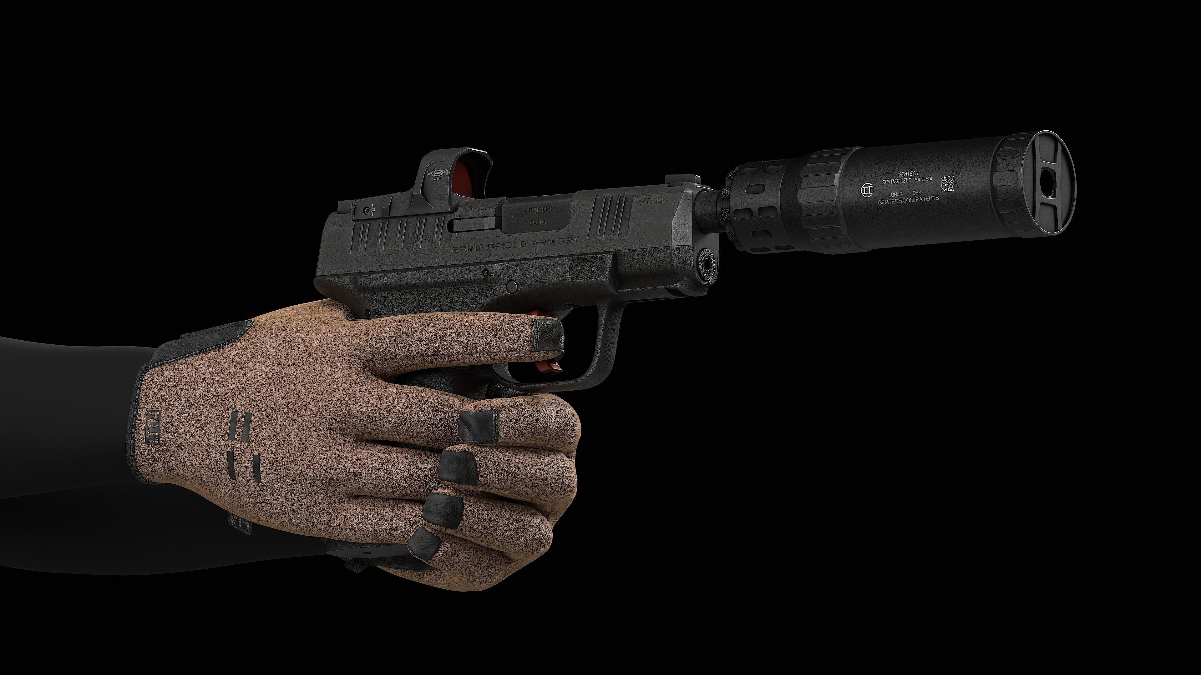 Springfield Armory Hellcat V1 Low-poly 3D model_8