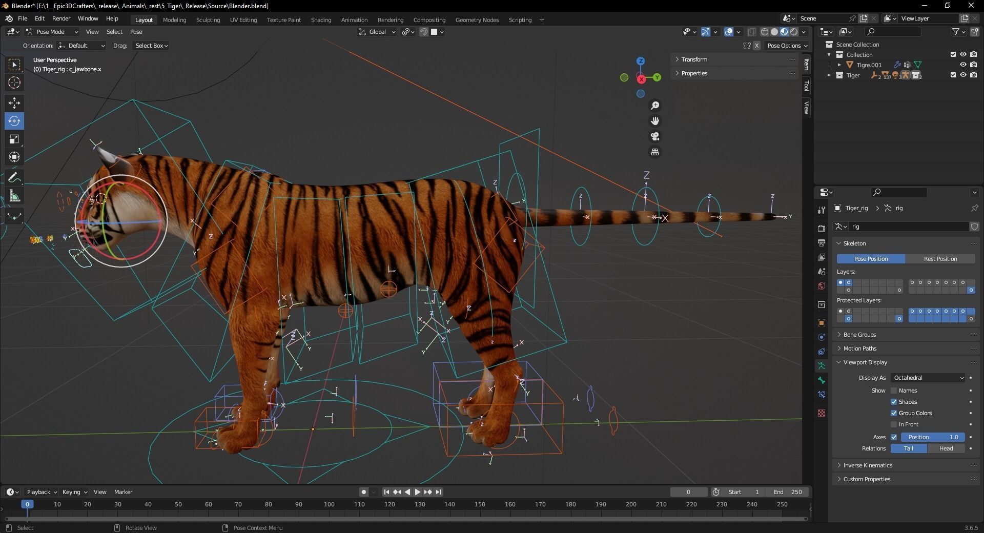 Tiger s Majesty Regal 3D Tiger Low-poly 3D model_12