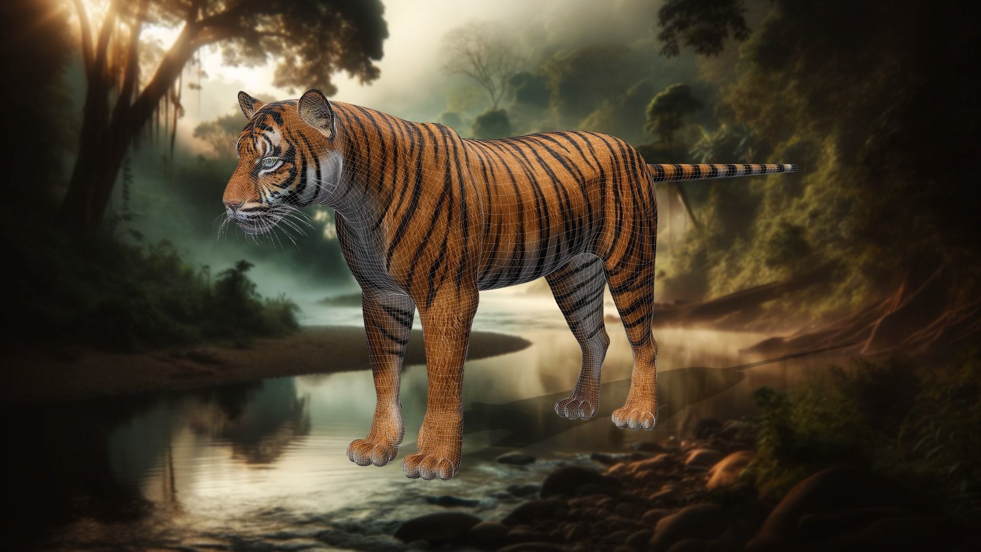 Tiger s Majesty Regal 3D Tiger Low-poly 3D model_22