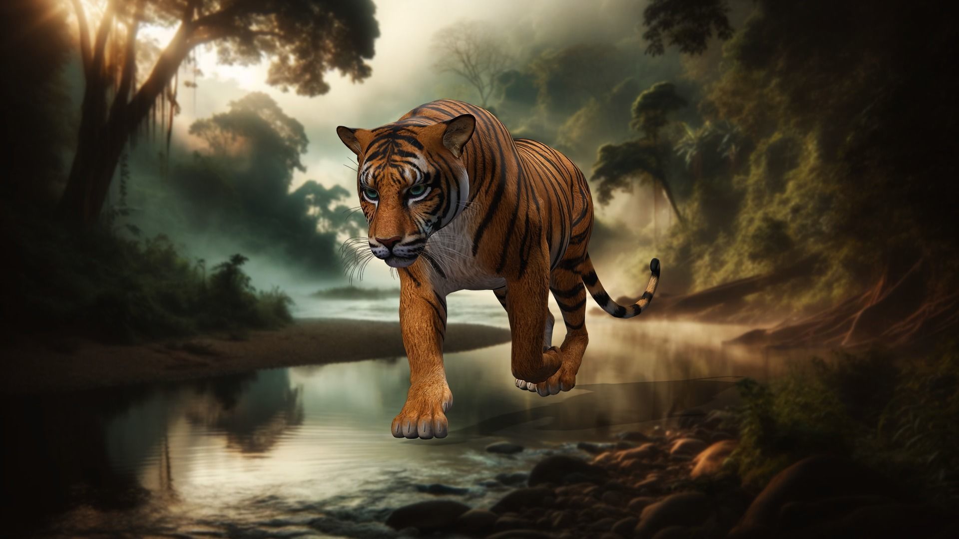 Tiger s Majesty Regal 3D Tiger Low-poly 3D model_1