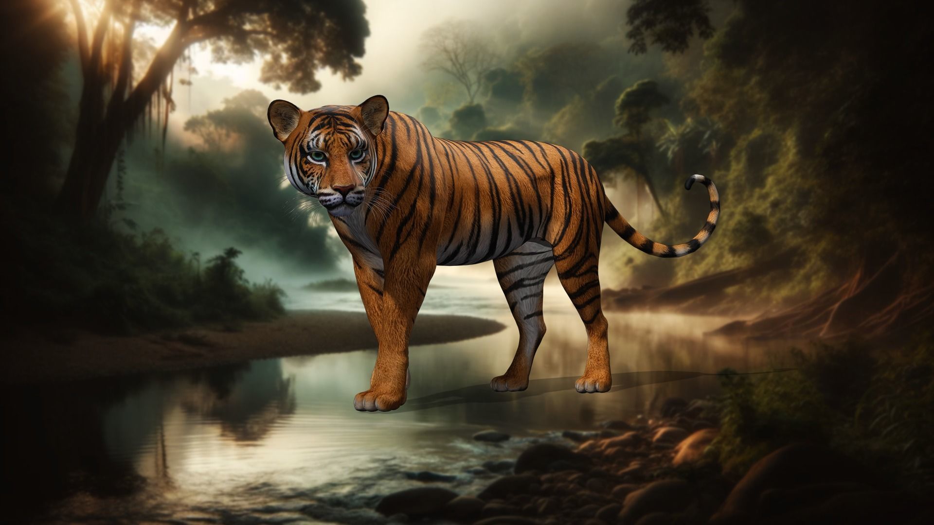 Tiger s Majesty Regal 3D Tiger Low-poly 3D model_2