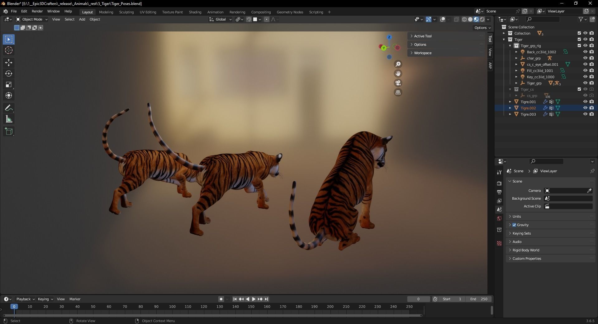 Tiger s Majesty Regal 3D Tiger Low-poly 3D model_7