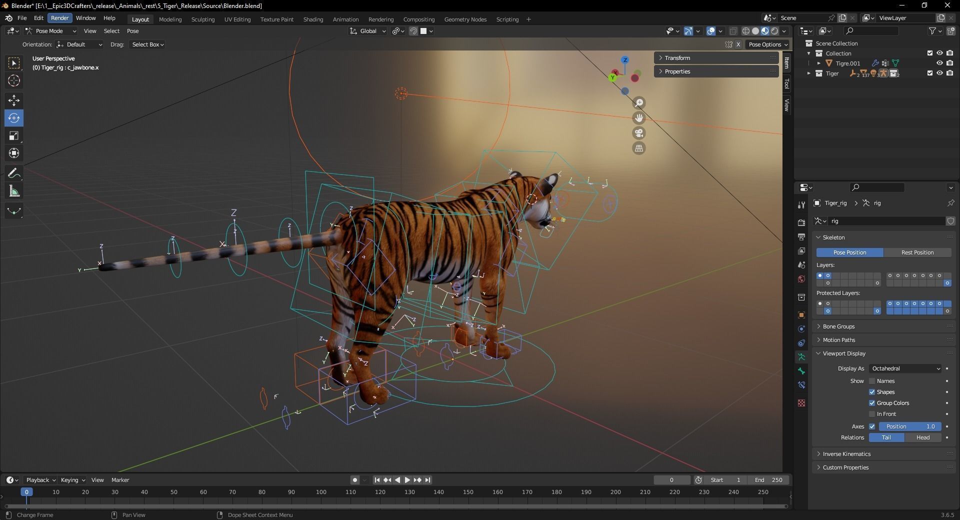 Tiger s Majesty Regal 3D Tiger Low-poly 3D model_8