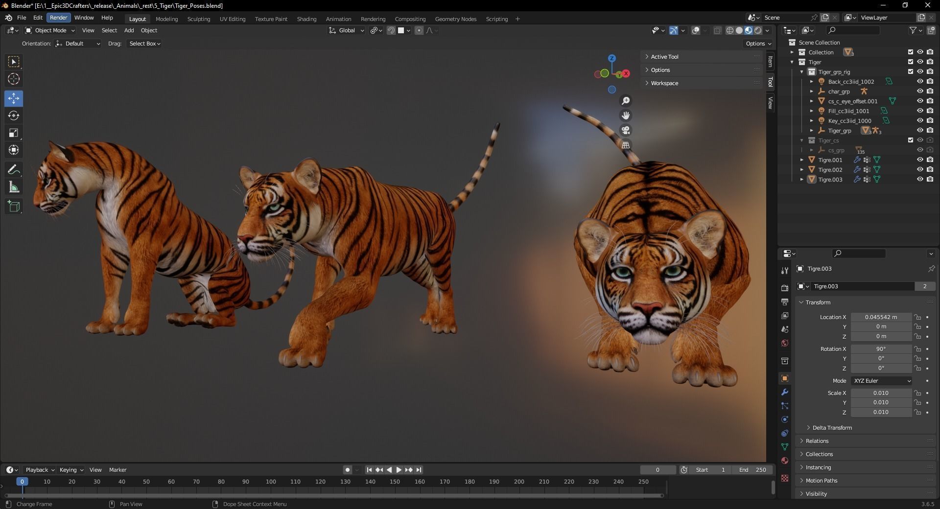 Tiger s Majesty Regal 3D Tiger Low-poly 3D model_6