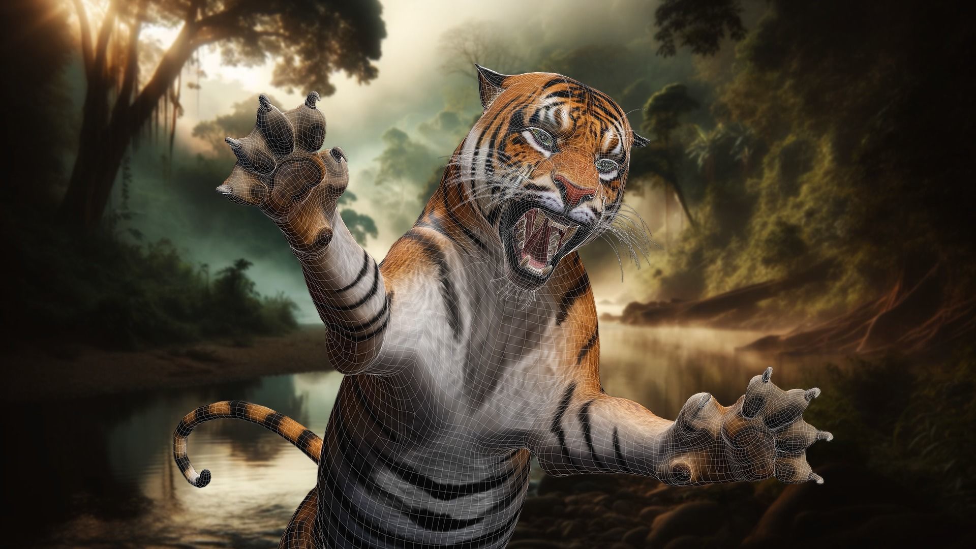 Tiger s Majesty Regal 3D Tiger Low-poly 3D model_25