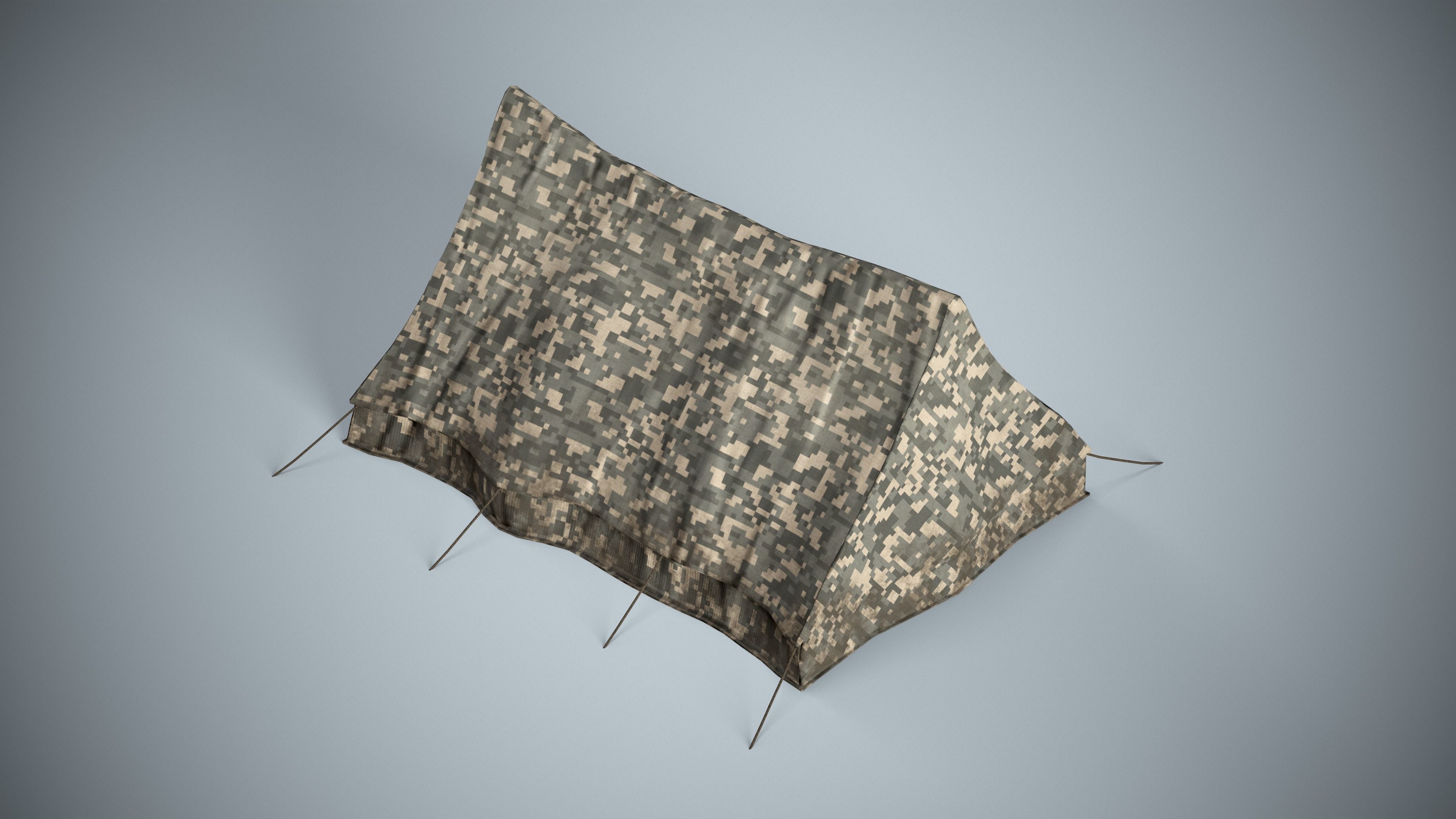 Military Camp Tent Low-poly 3D model_7