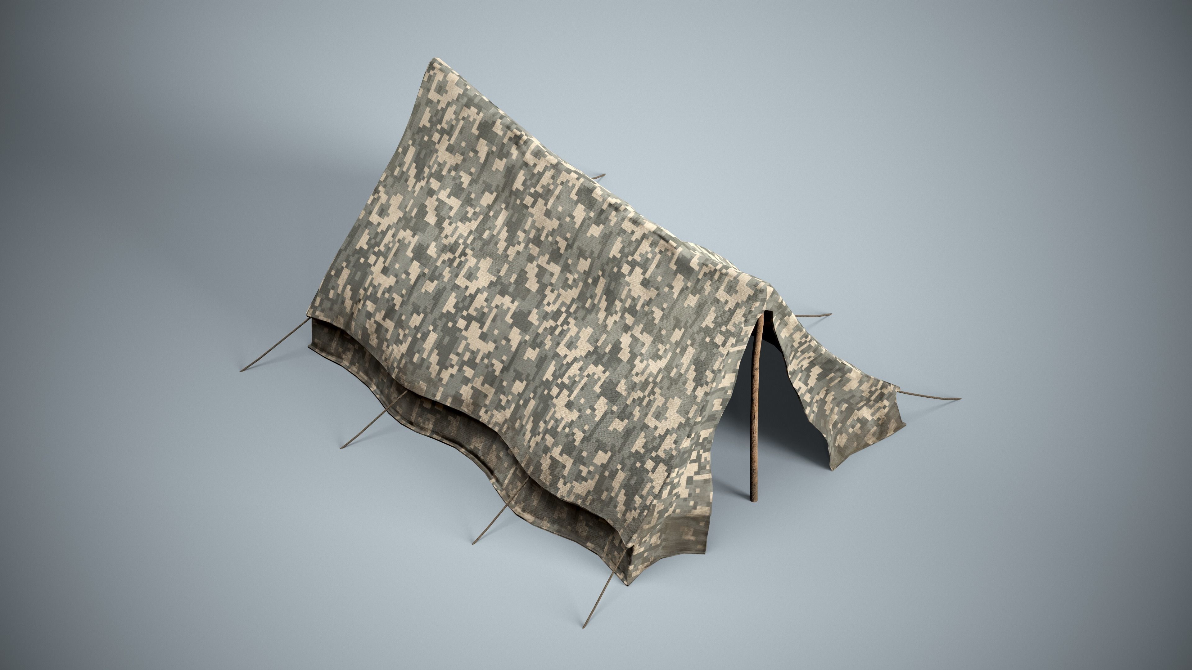 Military Camp Tent Low-poly 3D model_6
