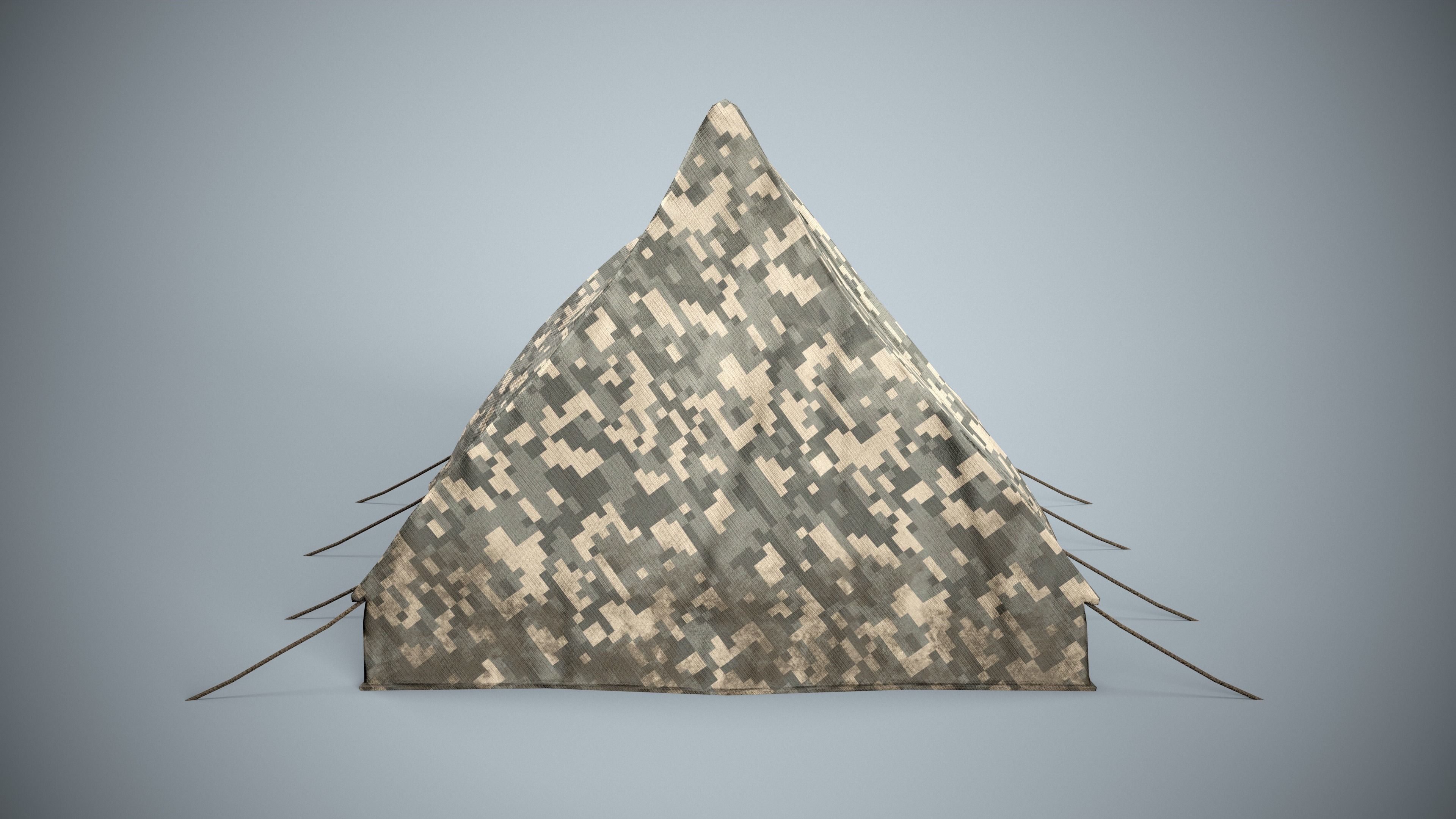Military Camp Tent Low-poly 3D model_5