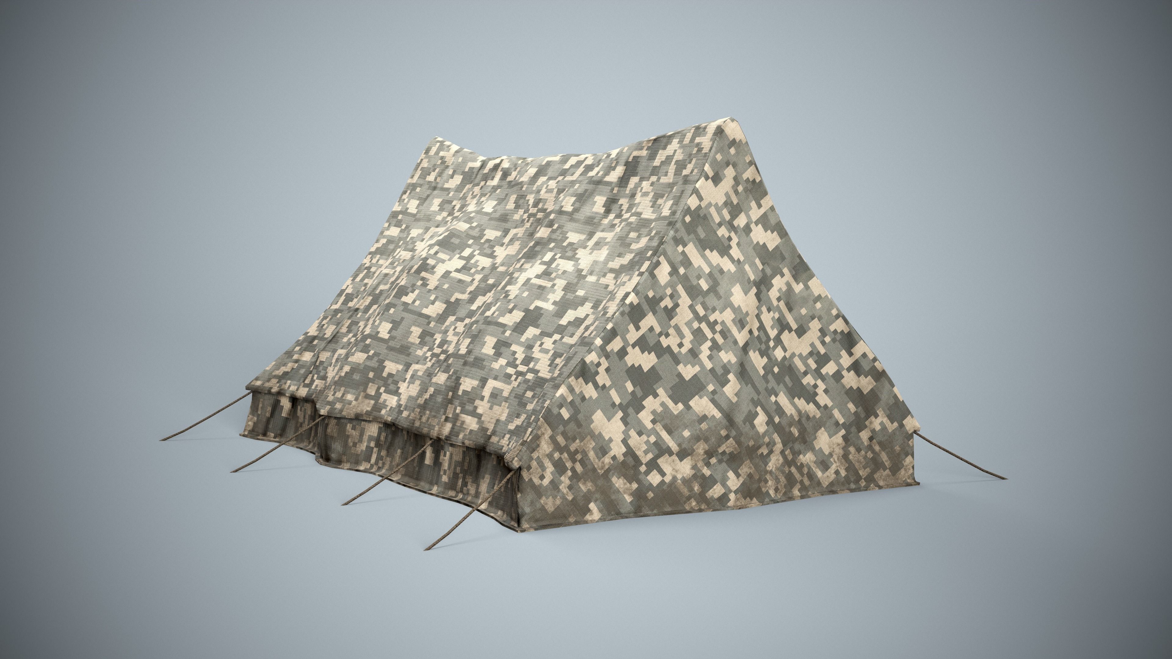 Military Camp Tent Low-poly 3D model_2