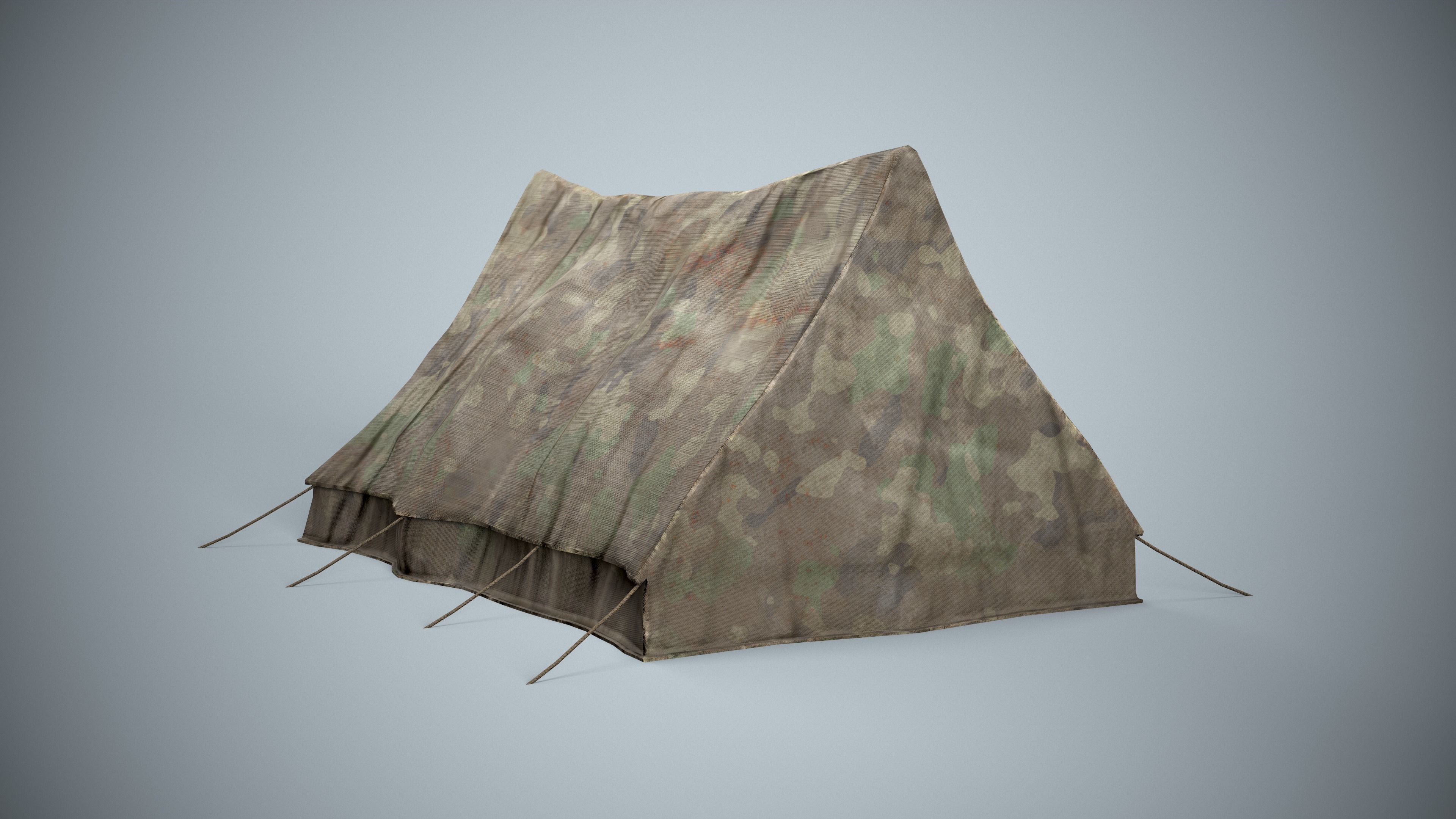 Camping Military Tent Low-poly 3D model_2