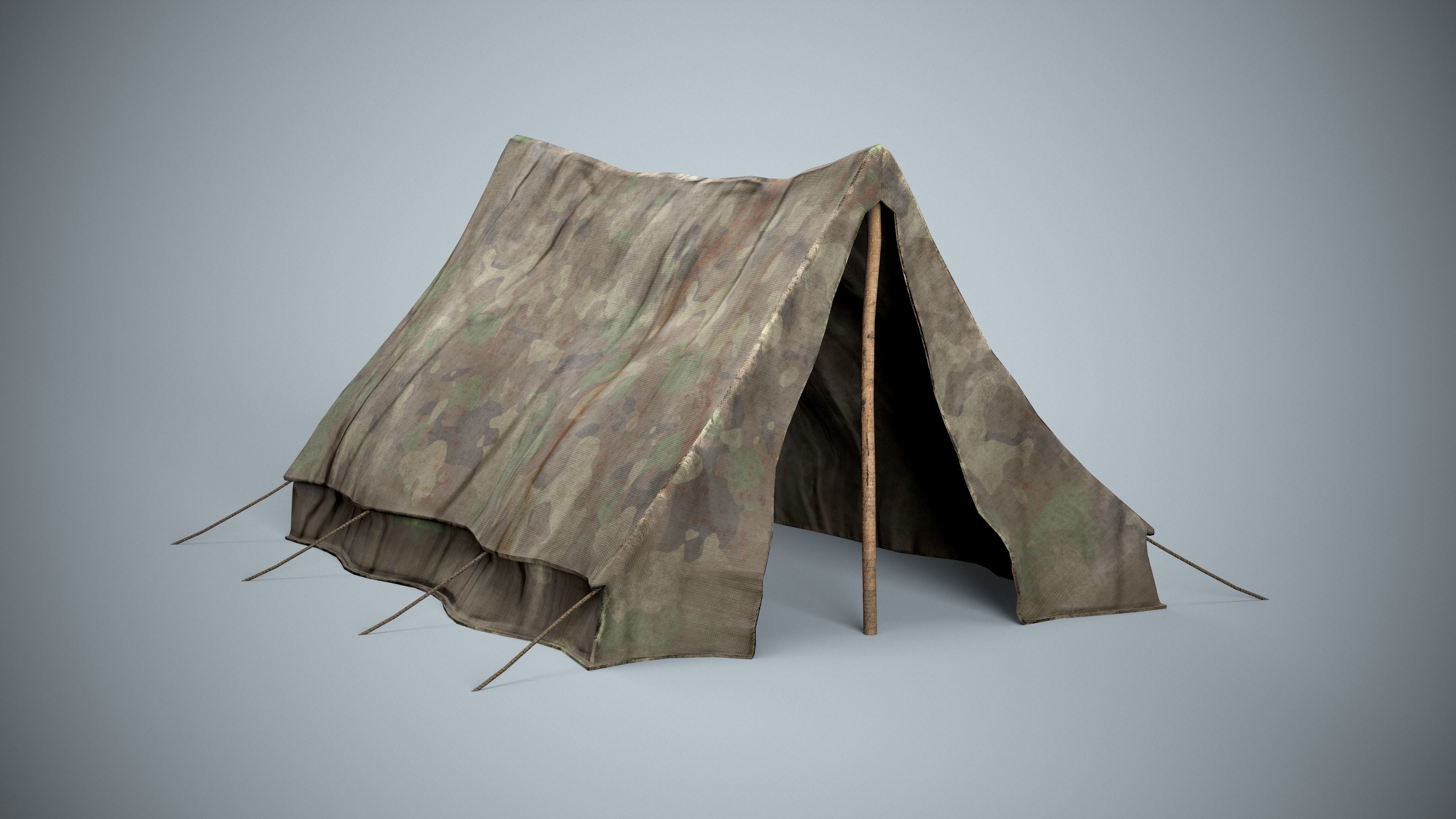 Camping Military Tent Low-poly 3D model_1