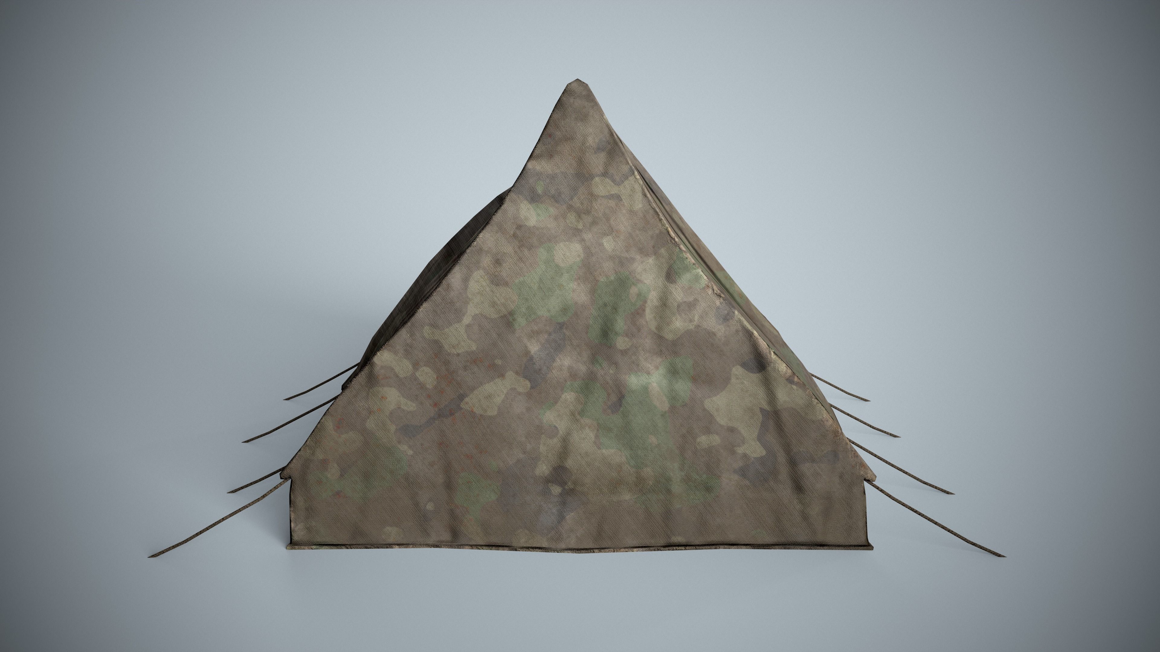 Camping Military Tent Low-poly 3D model_5