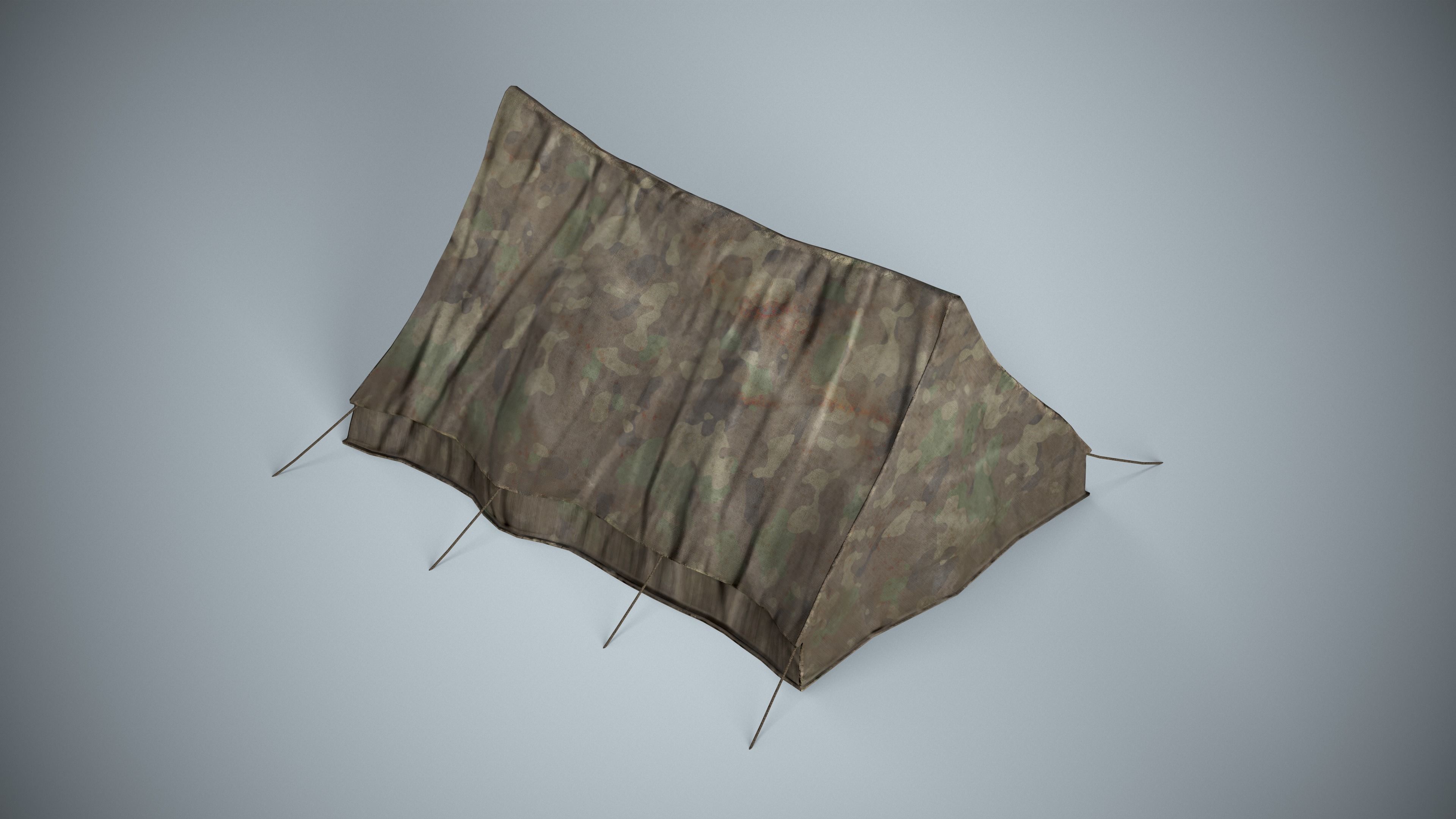 Camping Military Tent Low-poly 3D model_7