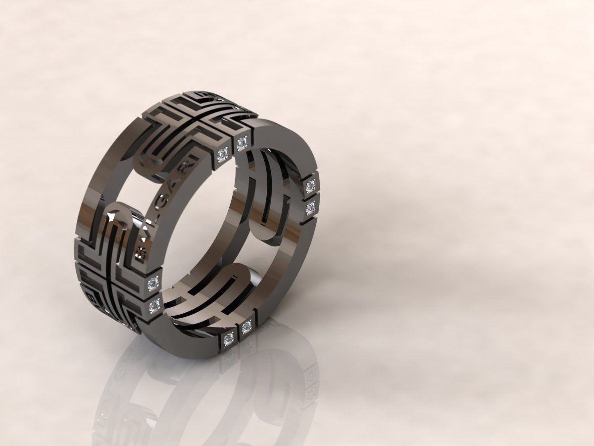 Ring Bvlgari 9 3D print model_1
