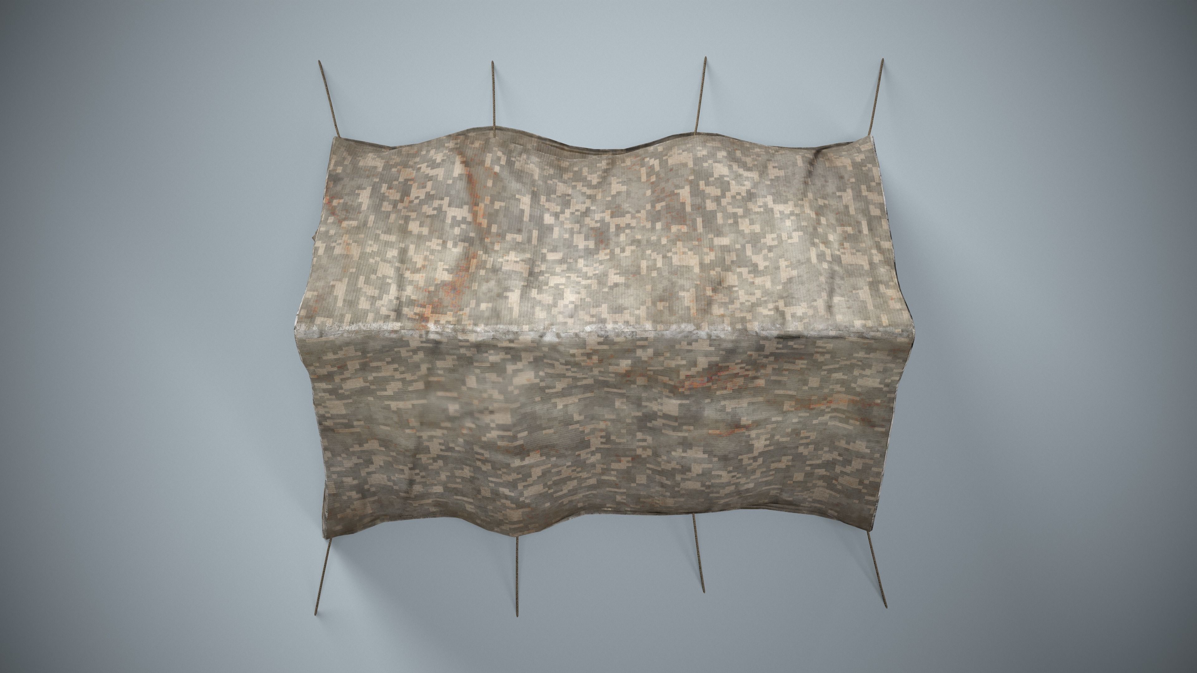 Camouflage Military Tent Low-poly 3D model_3