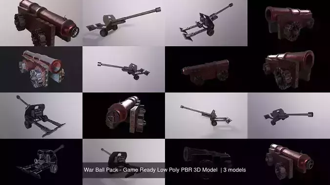 War Ball Pack - Game Ready Low Poly PBR 3D Model 3D Model Collection War Ball Pack - Game Ready Low Poly PBR 3D Model 3D Model Collection