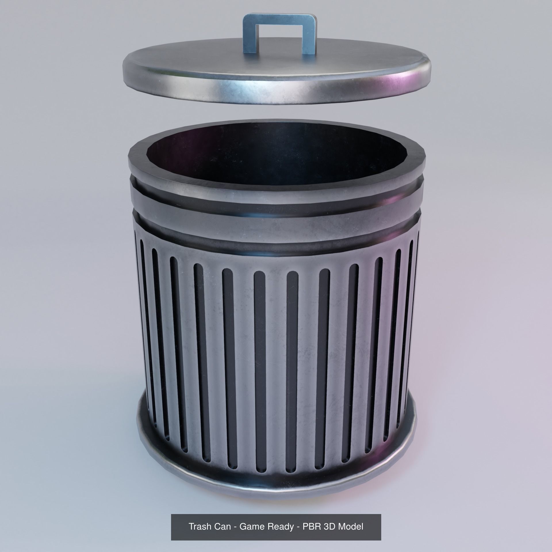 Trash Can - Game Ready - Low Poly PBR 3D Model 3D Model Collection_1