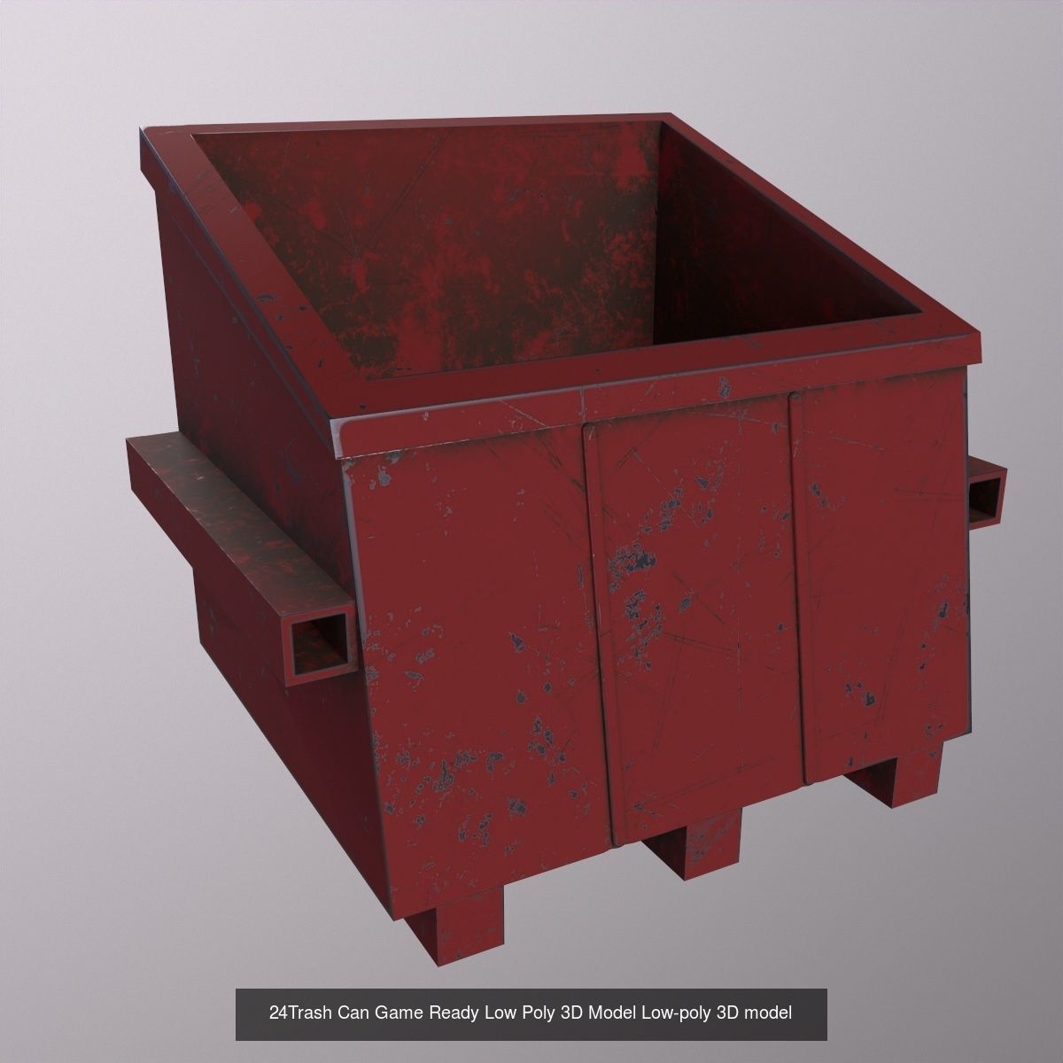 Trash Can - Game Ready - Low Poly PBR 3D Model 3D Model Collection_8