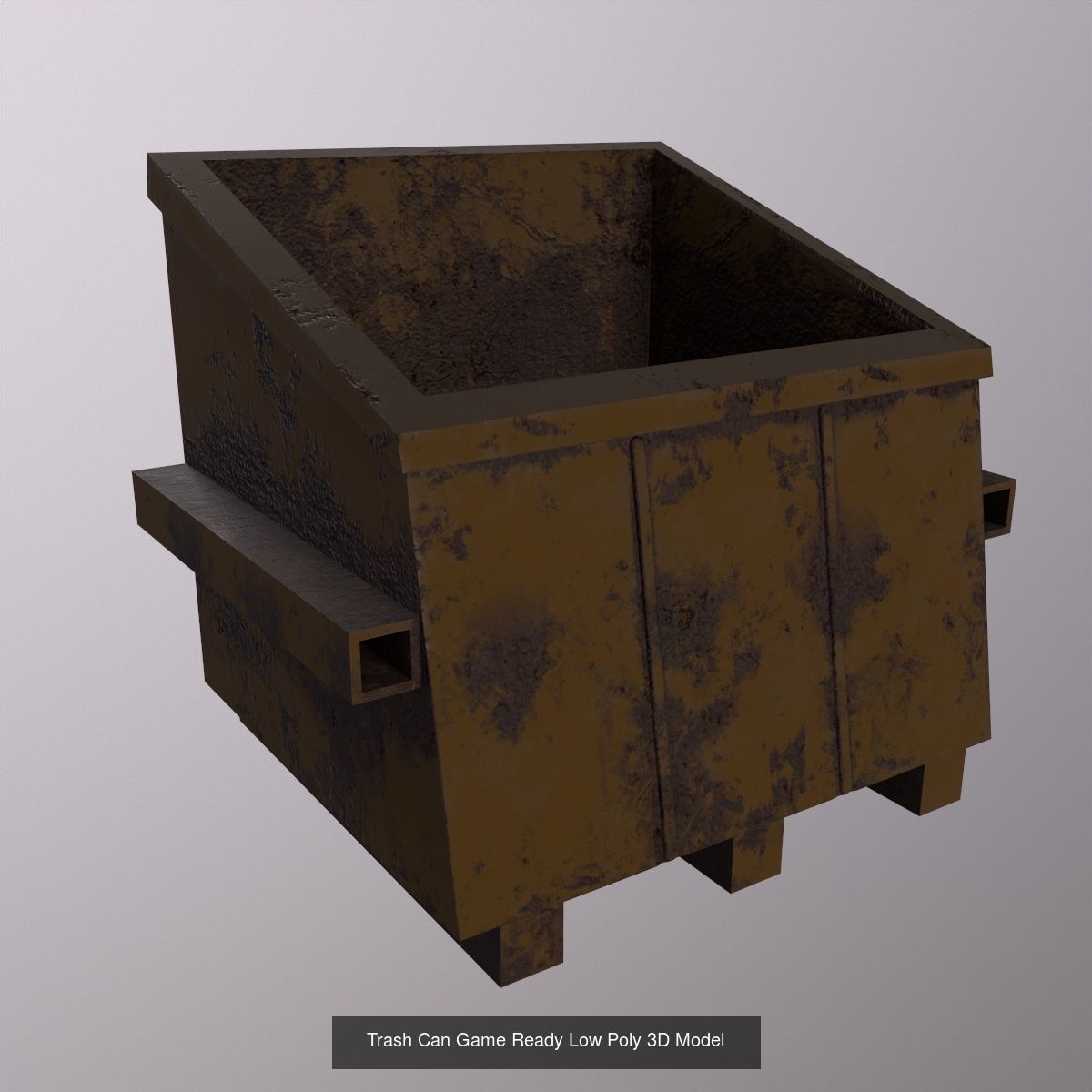 Trash Can - Game Ready - Low Poly PBR 3D Model 3D Model Collection_6