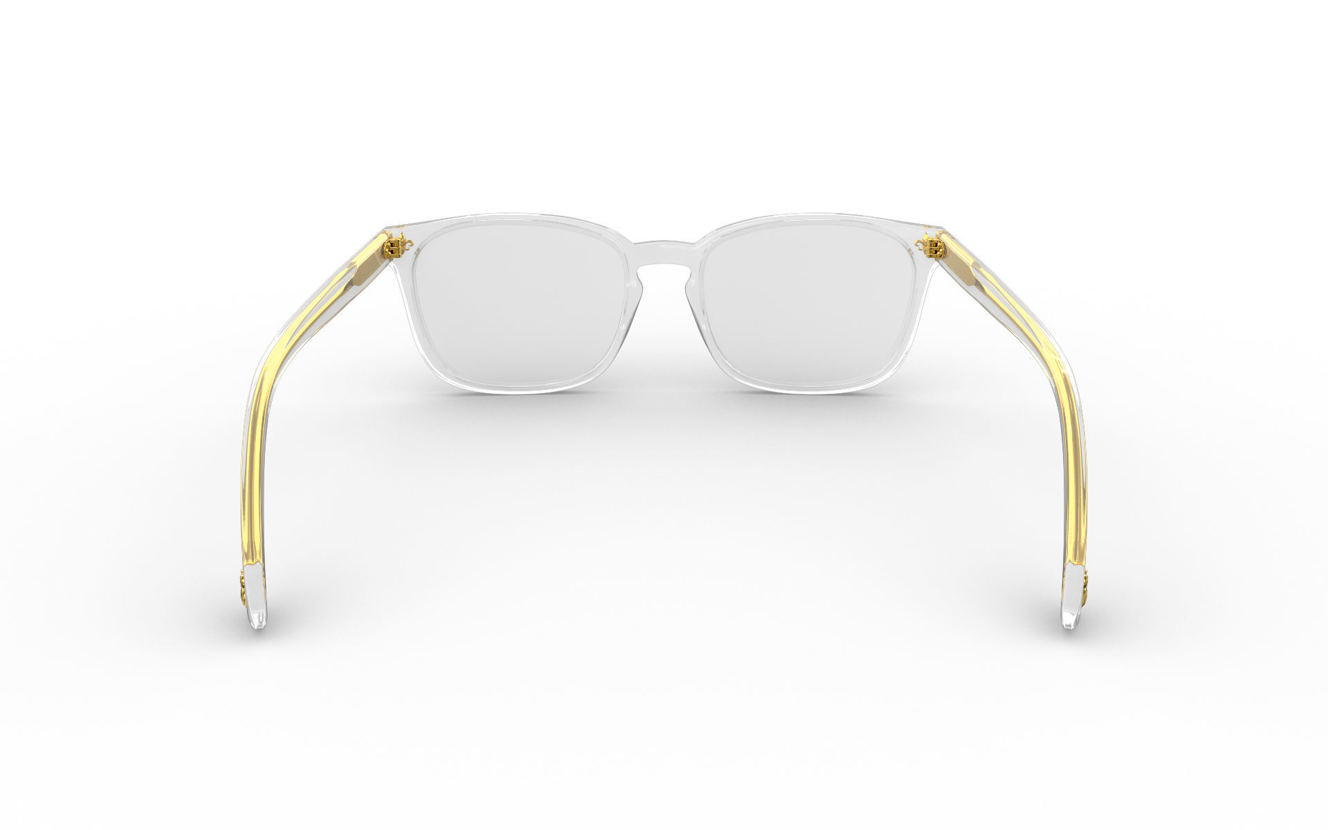 Square Sunglasses With Clear Frames 3D model_4