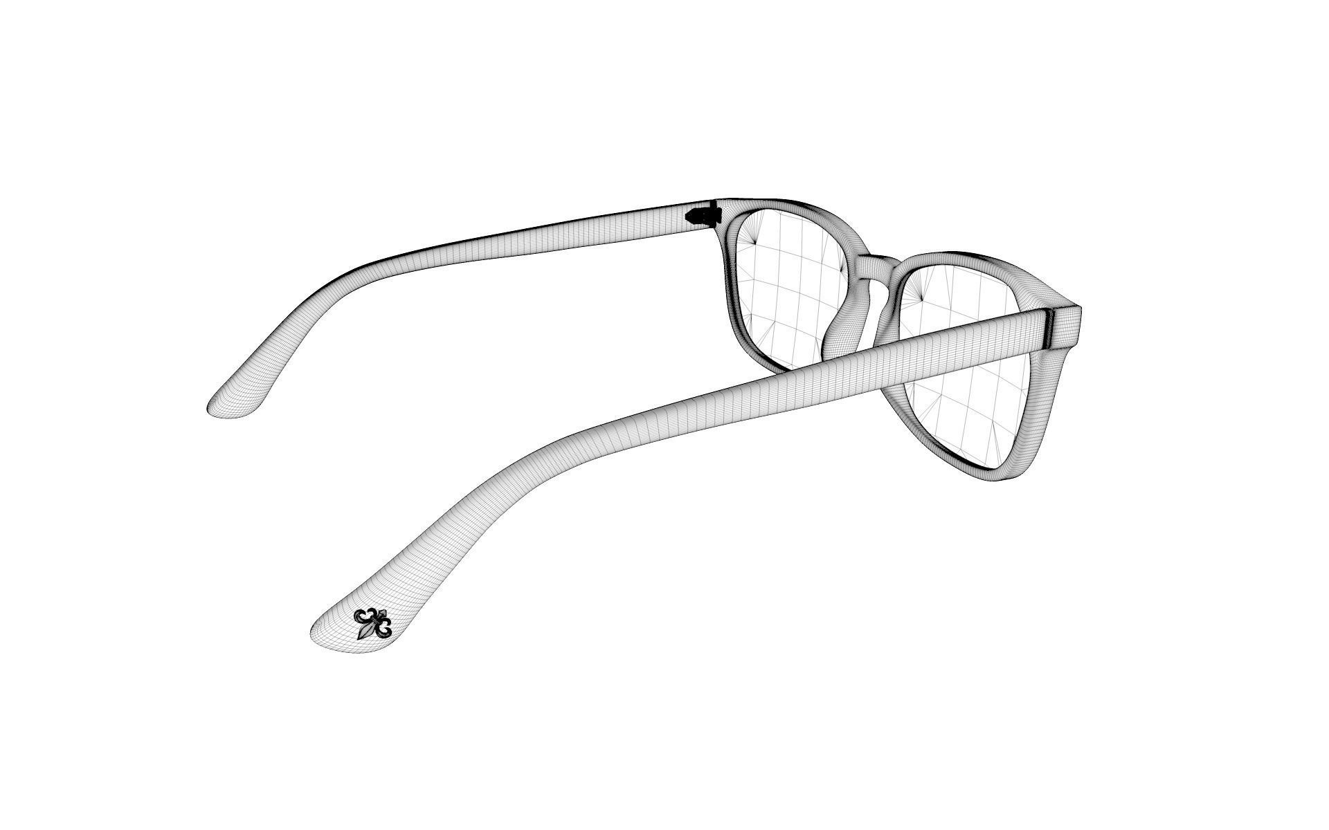 Square Sunglasses With Clear Frames 3D model_9