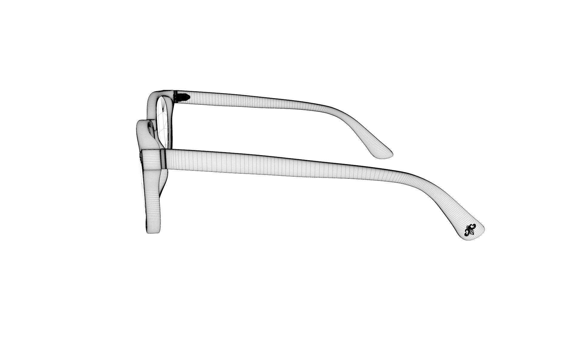 Square Sunglasses With Clear Frames 3D model_10