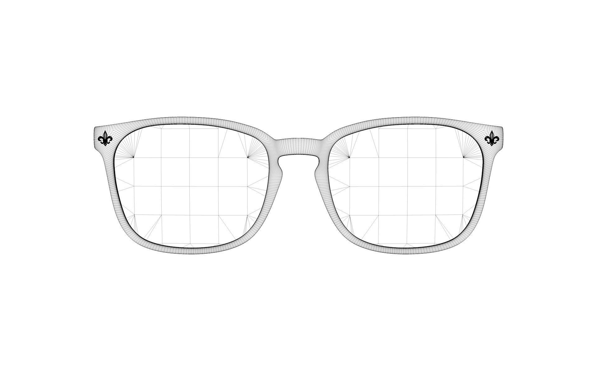 Square Sunglasses With Clear Frames 3D model_11
