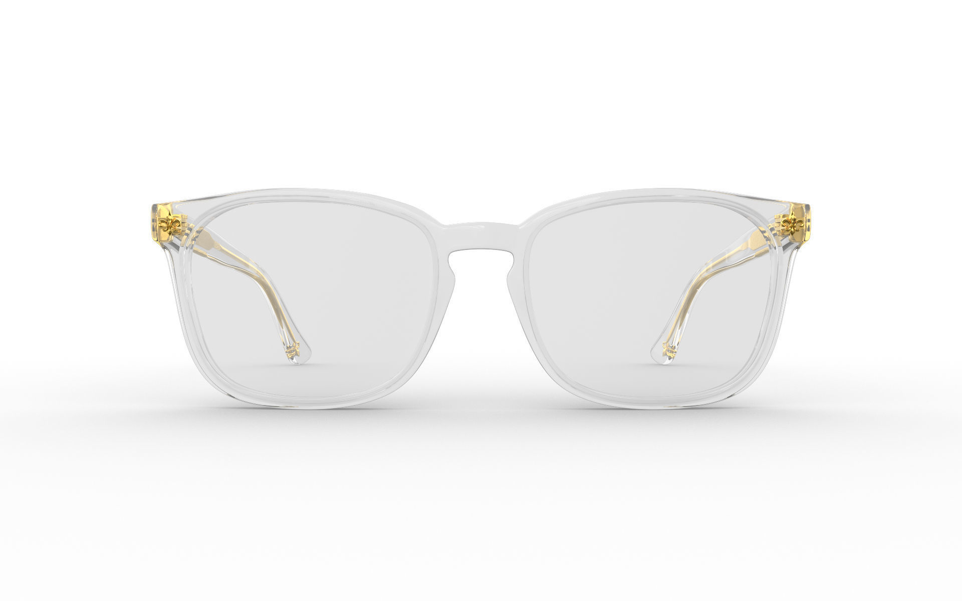 Square Sunglasses With Clear Frames 3D model_3