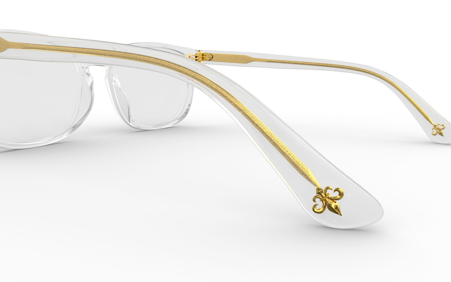 Square Sunglasses With Clear Frames 3D model_7
