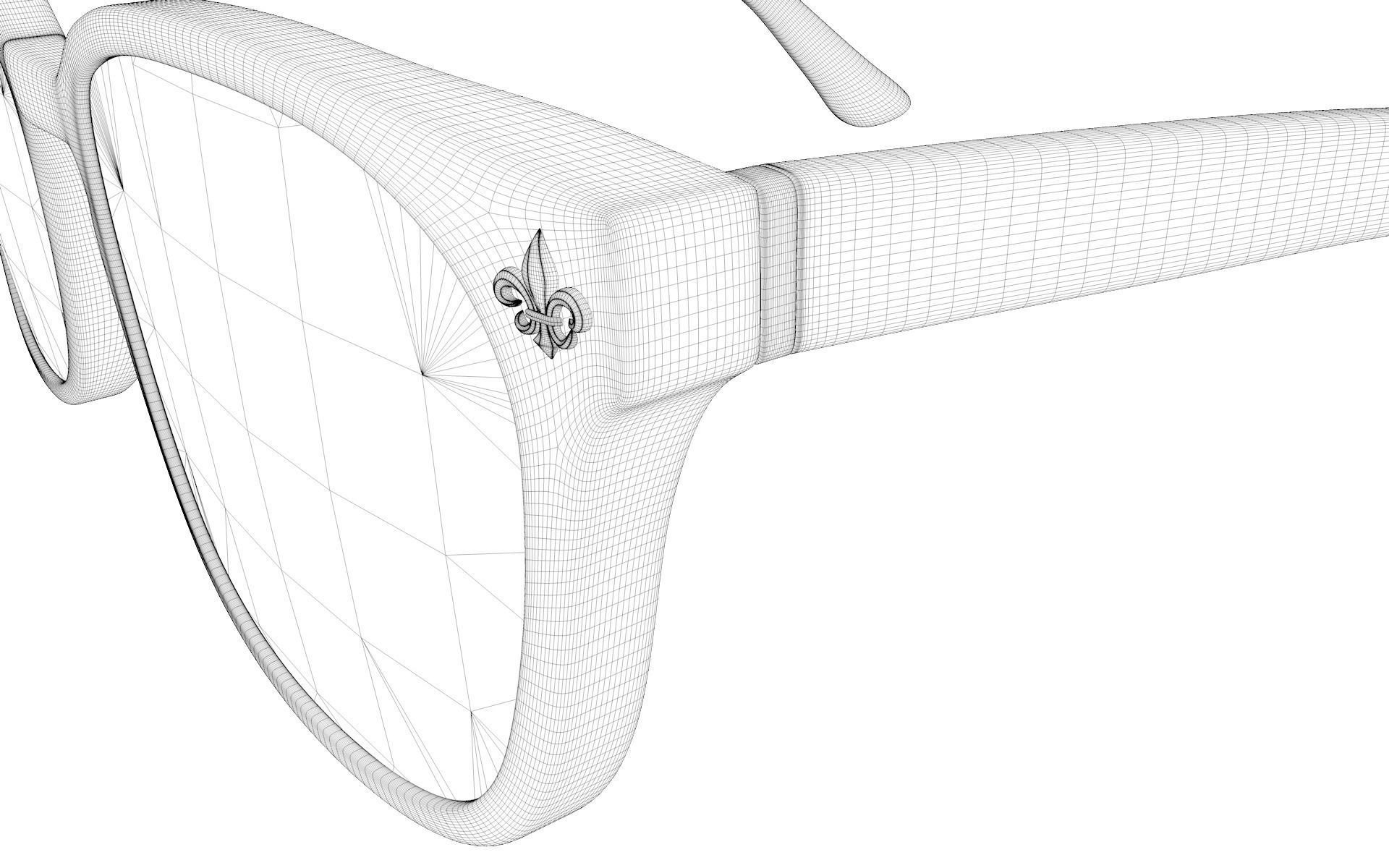 Square Sunglasses With Clear Frames 3D model_12