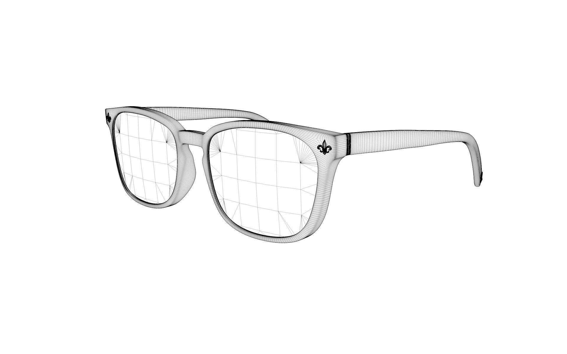 Square Sunglasses With Clear Frames 3D model_8
