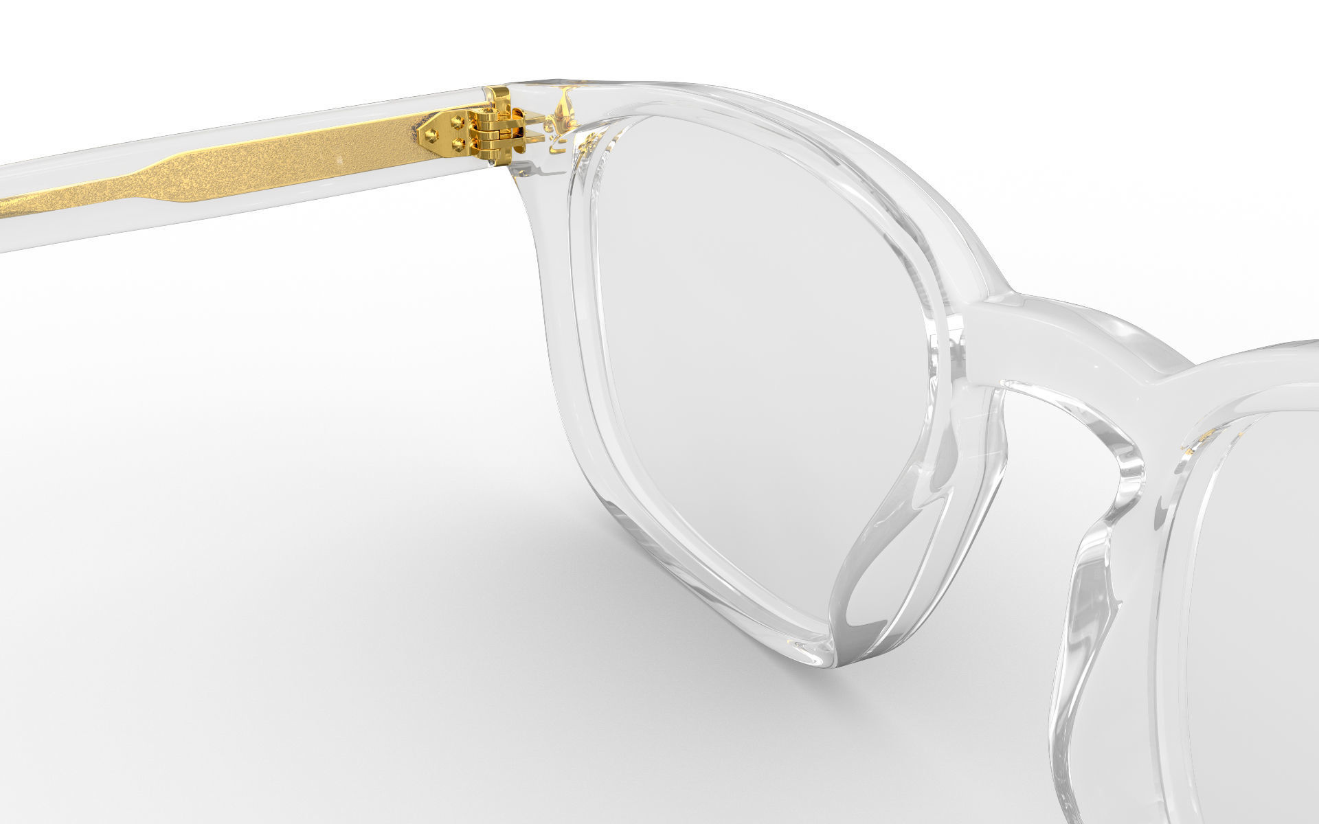 Square Sunglasses With Clear Frames 3D model_6
